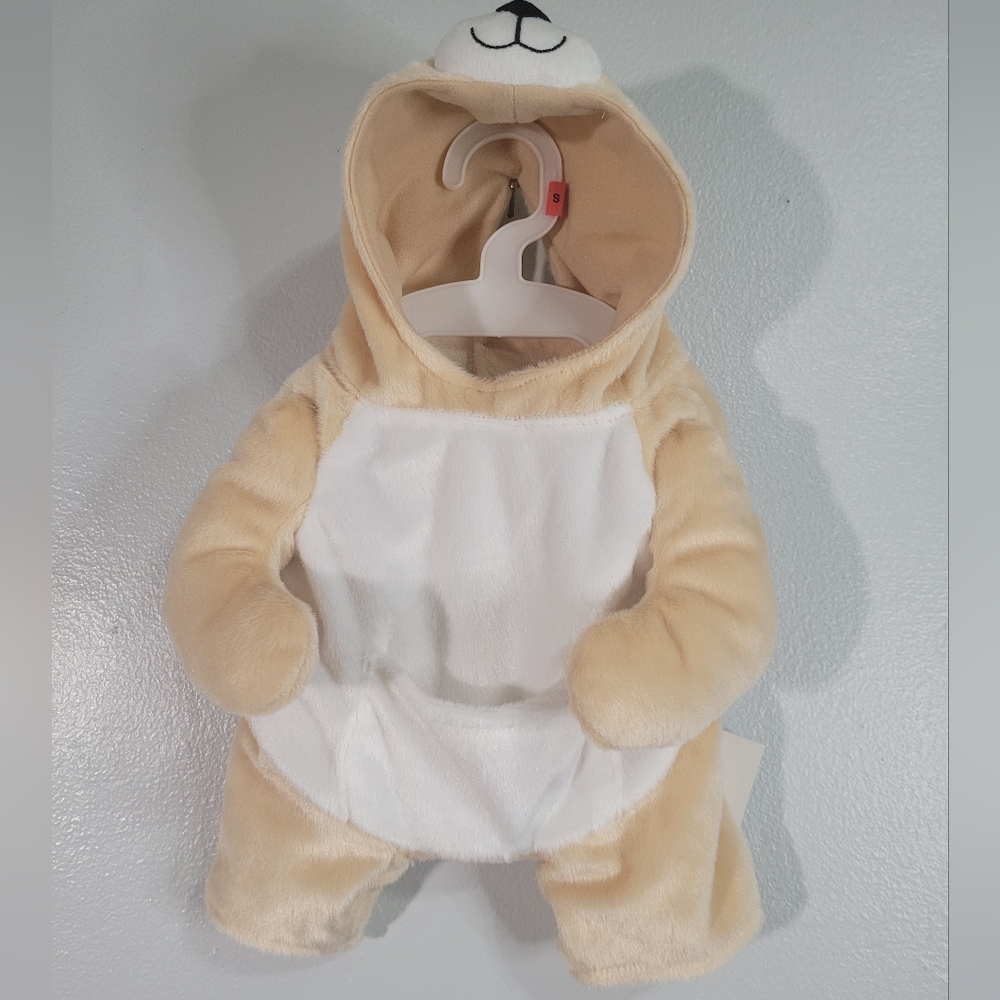 Kangaroo costume for small dogs, size S. Color White and beige. NWT